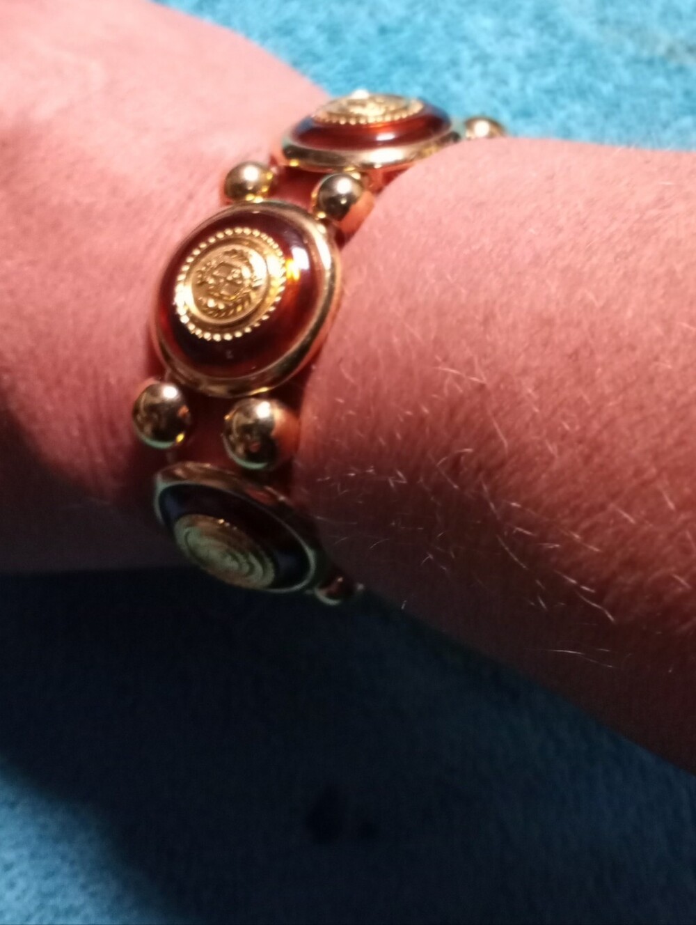 Gold-Tone Amber Medallion Stretch Bracelet - Liz Claiborne